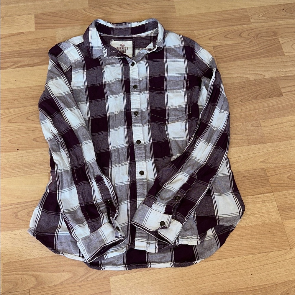 Plaid Button-Up Shirt